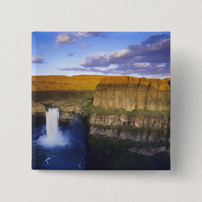 Palouse Falls State Park in Washington 15 Cm Square Badge (Front)