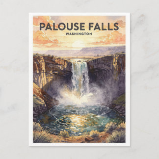 Palouse Falls Washington Vintage Travel Postcard