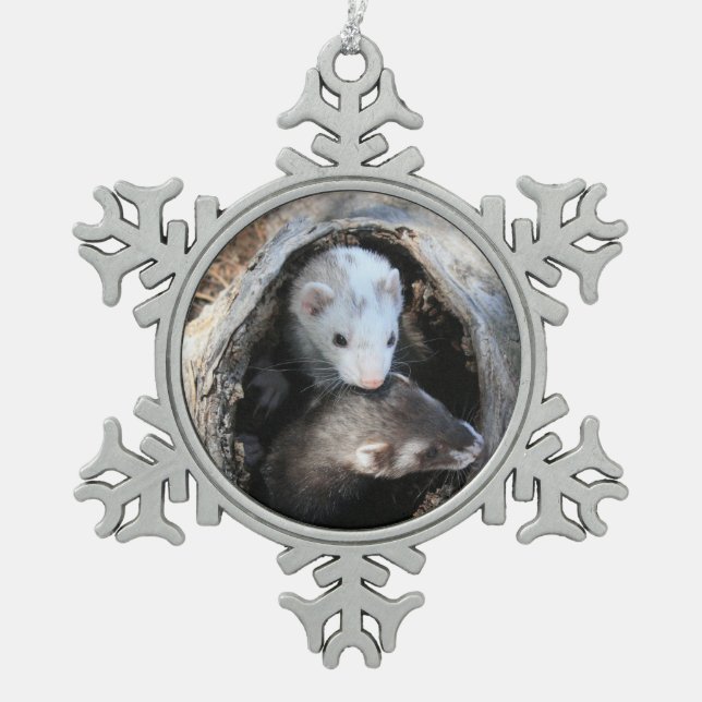 Pals Snowflake Pewter Christmas Ornament (Front)