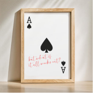 Palying Card Anniversary gift ace of spades  Poster