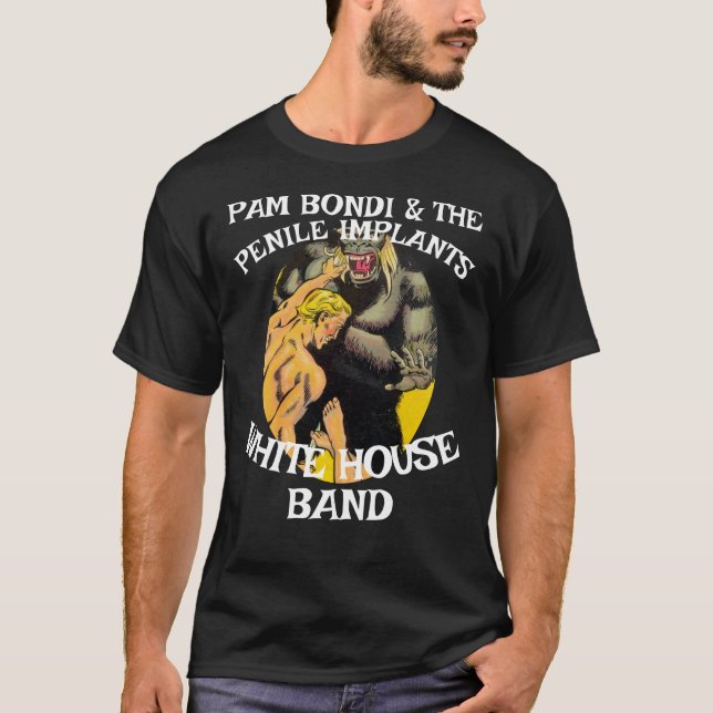 Pam Bondi & The Penile Implants JD Vance Patel  T-Shirt (Front)