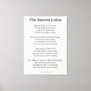 Pamela Storch - The Sacred Lotus Poem Canvas Print