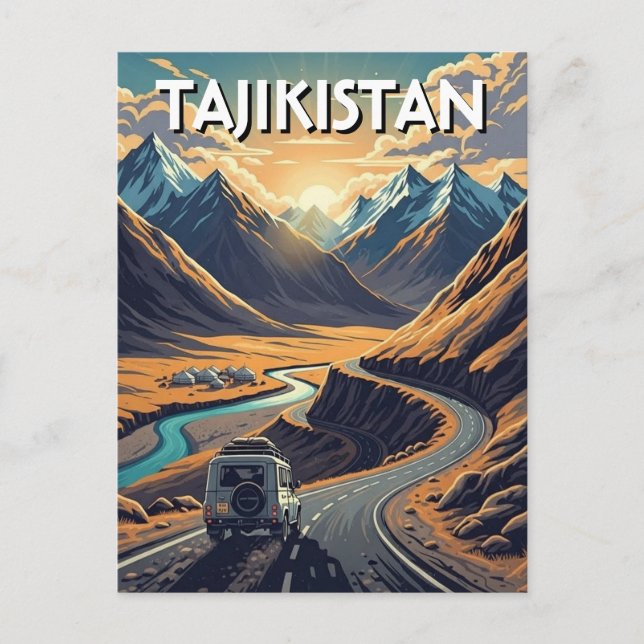 Pamir Highway Tajikistan Travel  Postcard (Front)