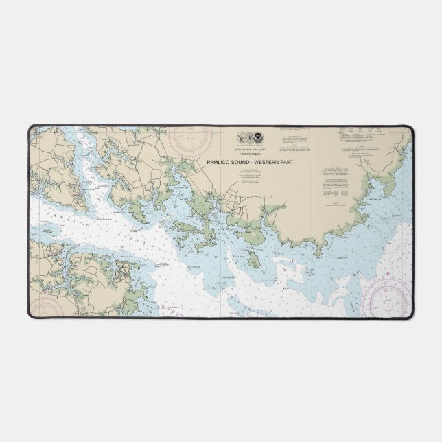 Pamlico Sound Western Part Nautical Chart 11548 Desk Mat (Front)