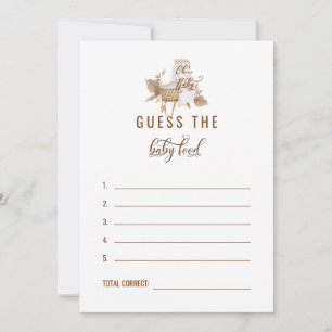 Pampas Baby Shower Guess the Baby Food Answer II I Invitation