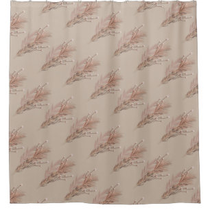 Pampas Bohemian Earthy Tone Brown Shower Curtain