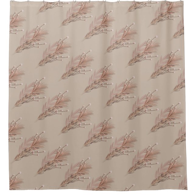 Pampas Bohemian Earthy Tone Brown   Shower Curtain (Front)