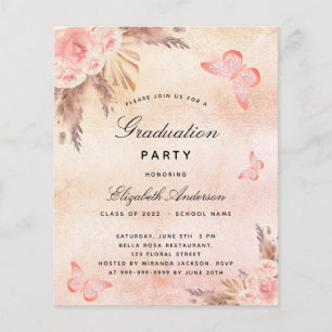Pampas butterflies boho budget Graduation Party