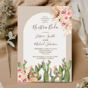 Pampas Cactus Desert Wedding Invitation