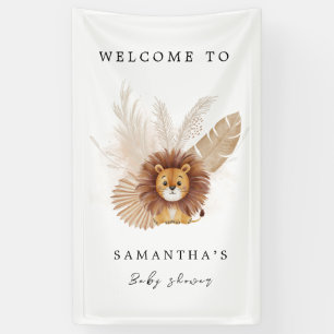 Pampas cute Lion baby shower Banner