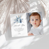 pampas floral baptism photo thank you card