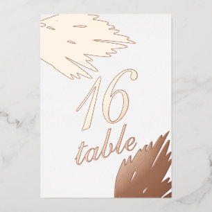 Pampas Gold Pressed Foil Table Number
