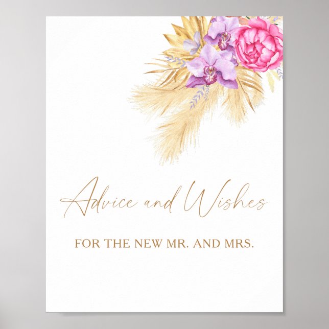 Pampas grass - Advice and Wishes for Newlyweds Poster (Front)