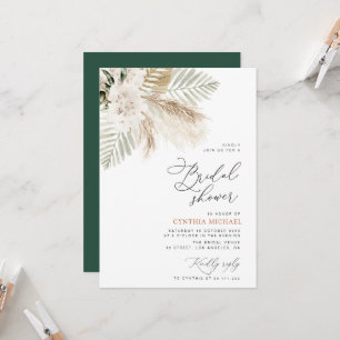  pampas grass and greenery bridal shower invitation