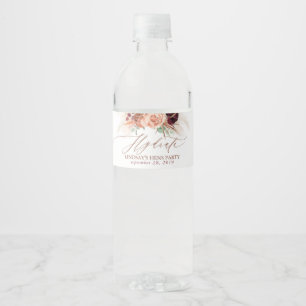 Pampas Grass and Terracotta Flowers HYDRATE Water Bottle Label