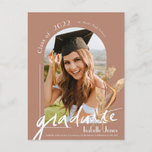 Pampas Grass Arch Photo Graduation Announcement Postcard