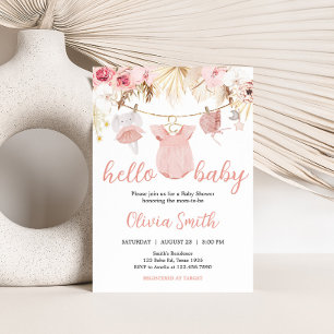 Pampas Grass Baby Clothes Baby Shower Invitation