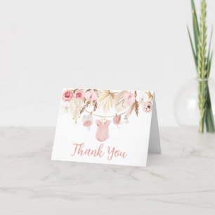 Pampas Grass Baby Clothes Baby Shower Thank You Card