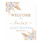 Pampas Grass Baby Shower Boy Welcome sign