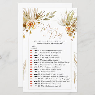 Pampas grass Baby Shower Guess Who Mummy or Daddy