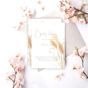 Pampas grass Baby shower  Invitation
