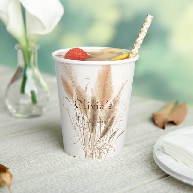 Pampas grass Baby shower  Paper Cups (Insitu)