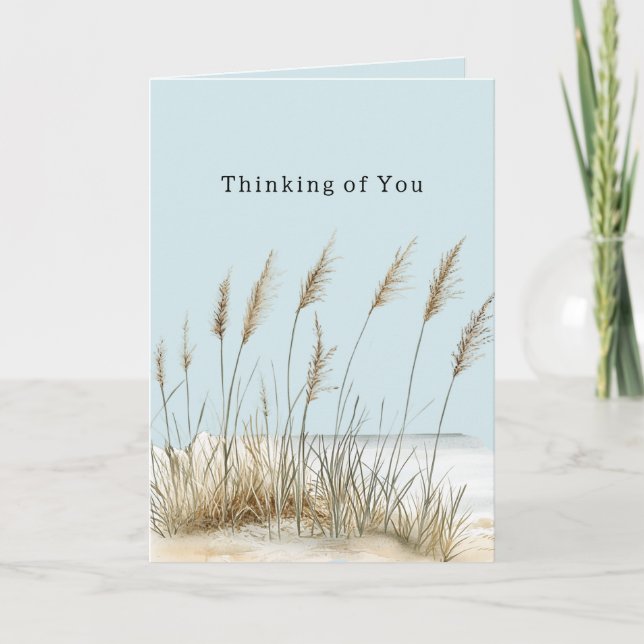 Pampas Grass Beach Thinking of You Card (Front)