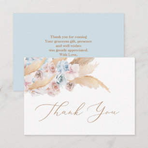 Pampas Grass blue desert thank you card