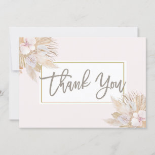 Pampas Grass blush pink Thank You Card