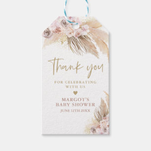 Pampas Grass Bohemian Baby Shower Favour Gift Tags