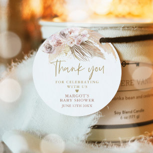 Pampas Grass Bohemian Baby Shower Favour Tags