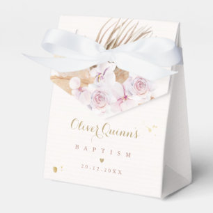 Pampas Grass Bohemian Baptism Personalised  Favour Box