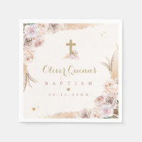 Pampas Grass Bohemian Baptism Personalised