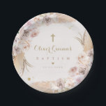 Pampas Grass Bohemian Baptism Personalised Paper Plate<br><div class="desc">Pampas Grass Bohemian Baptism Personalised Paper Plate</div>