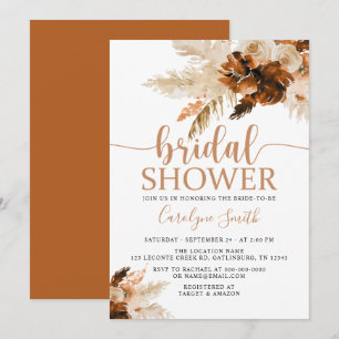 Pampas Grass Bohemian Boho Bridal Shower Invitatio Invitation