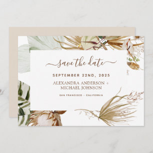 Pampas Grass Bohemian Boho Save the Date Invitation