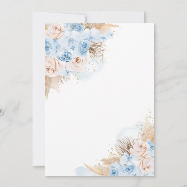 Pampas Grass Bohemian Tropical Desert Baby Shower Invitation (Back)