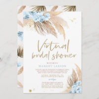 Pampas Grass Bohemian Virtual Zoom Bridal Shower