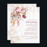 Pampas Grass Boho 80th Birthday Party Invitation<br><div class="desc">Pampas Grass Boho 80th Birthday Party Invitation featuring earthy tan colours and off-white greenery floral arrangements with pampas grass and a modern calligraphy script lettering. Perfect for other special milestone events. Easily customise this modern template by clicking the "Personalise" button</div>