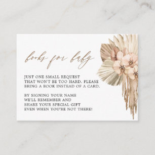 Pampas Grass Boho Baby Shower Book Request Cards