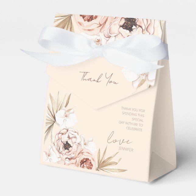 Pampas Grass Boho Bohemian Baby Shower Favour Box (Front Side)