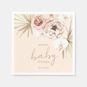 Pampas Grass Boho Bohemian Baby Shower Napkin