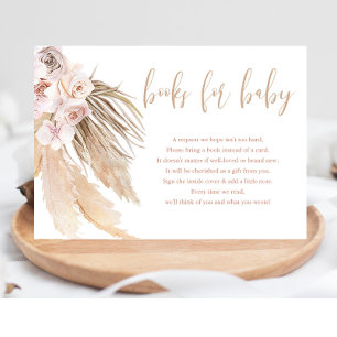 Pampas grass boho bohemian books for baby shower enclosure card