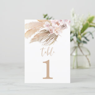 Pampas grass boho bohemian desert table numbers