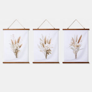 Pampas Grass Boho Botanical Neutral Decor Hanging Tapestry