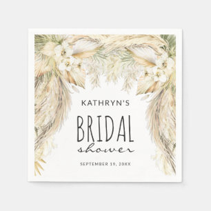 Pampas Grass Boho Bridal Shower Arch Napkins