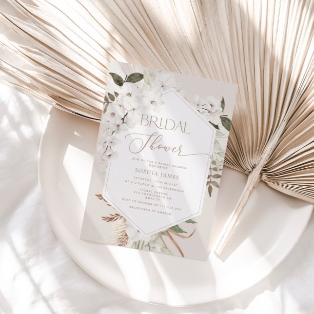 Pampas grass boho bridal shower invitation (Creator Uploaded)