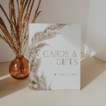 Pampas Grass Boho Cards and Gifts Pedestal Sign<br><div class="desc">Celebrate in style with this modern minimalist pampas grass cards and gifts sign.</div>