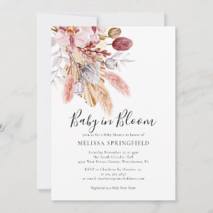 Pampas Grass Boho Chic Baby Shower Invitation