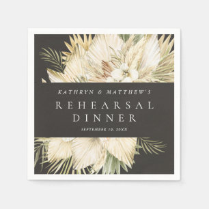 Pampas Grass Boho Floral Rehearsal Dinner Napkin
